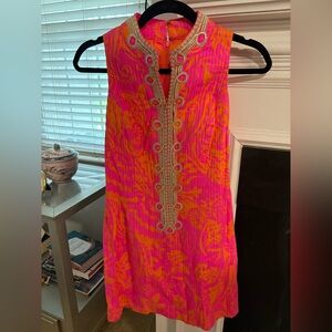 Lilly Pulitzer Alexa Zip Front Dress Pop Pink Seaesta size 2